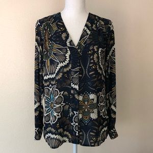 H&M Long Sleeve V-Neck Blouse Sz 4